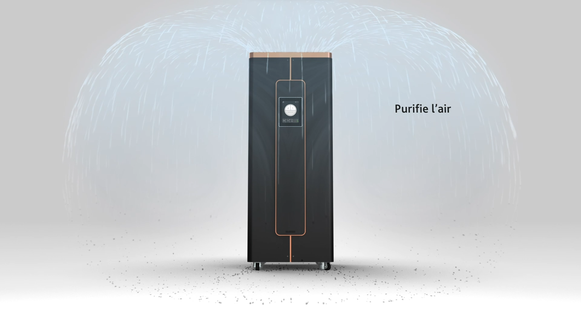 image issue d une video 3d montrant une machine de purification de l air