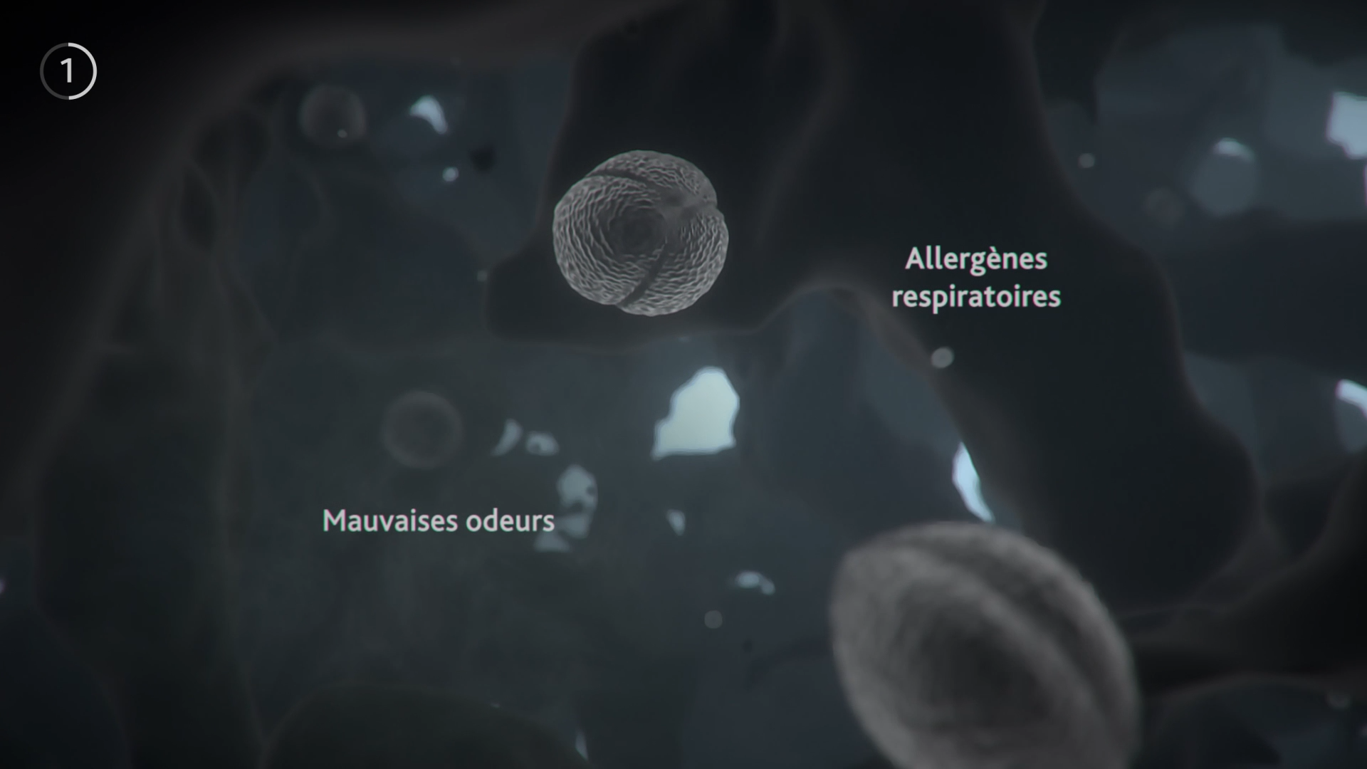 image issue d une video 3d montrant une machine de purification de l air