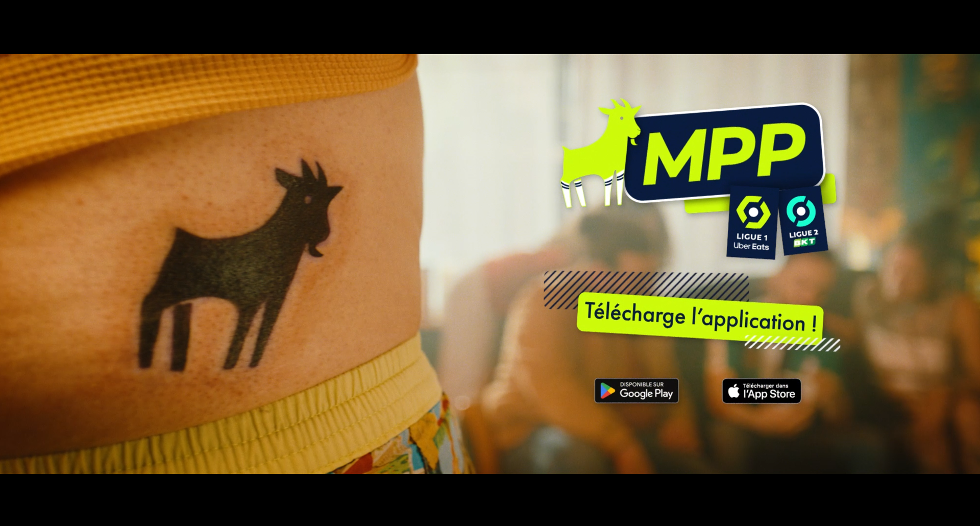 image issue d une publicite tv montrant un tatouage de chevre